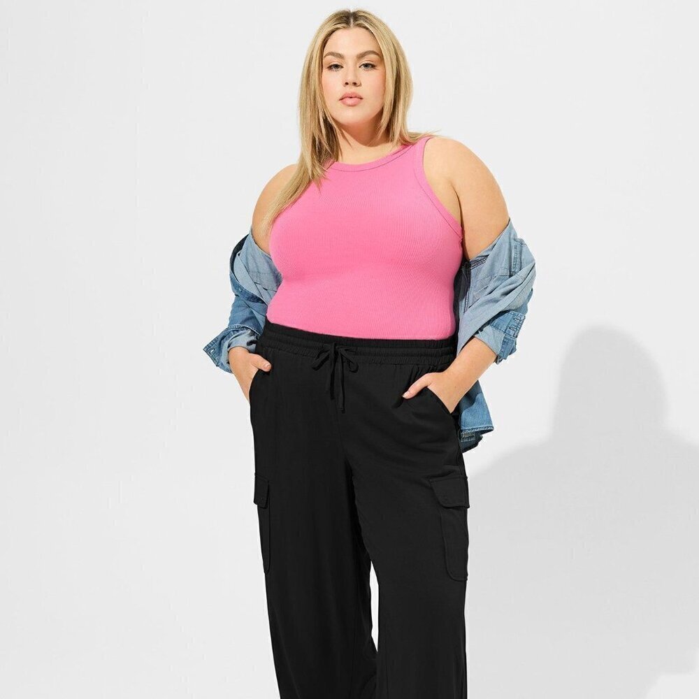 Torrid - Super Soft Rib High Neck Tank Top in Gin Fizz Pink